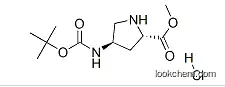 Molecular Structure of 913742-54-8 ((2S,4R)-4-BOC-AMINO PYRROLIDINE-2-CARBOXYLIC ACID METHYLESTER-HCL)